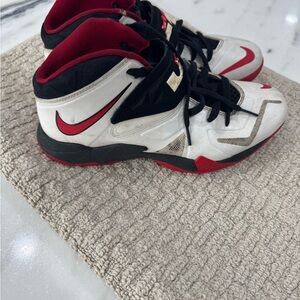 Nike Men's White, Red & Black High-Top Basketball Sneakers